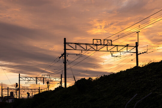 Sunset Glow on Railway Tracks