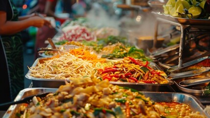 Obraz premium The scent of Pad Thai filling the air