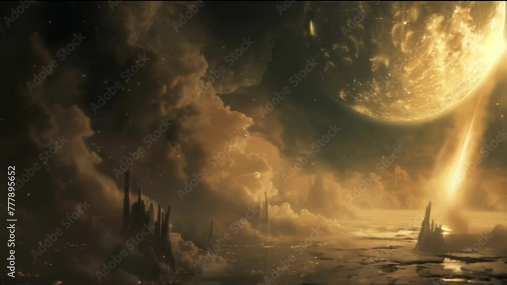 Poster the remnants of a civilization engulfed by the unforgiving impact of a meteorite a haunting depictio