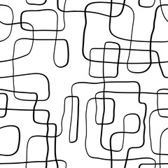 Abstract hand-drawn doodle seamless pattern. Clean and minimalist look.