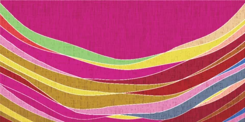 Zelfklevend Fotobehang カラフル　和柄　波　背景  © J BOY