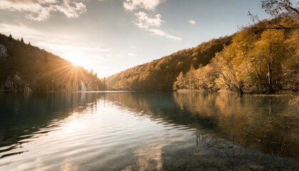 lake in forest croatia plitvice