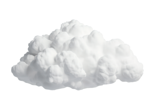 clean white natural puffy cloud transparent background