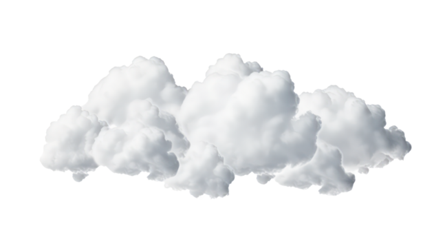 isolated fluffy cloud element on transparent background
