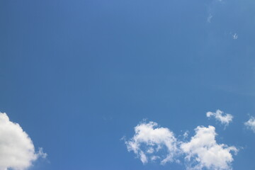 Blue sky with cloud. Clearing day and Good weather in the morning.