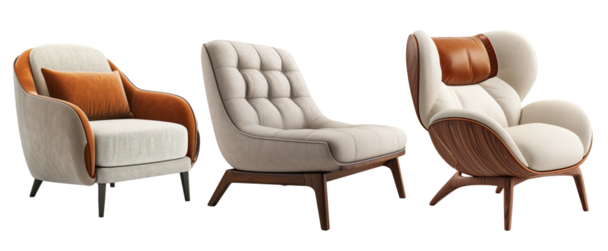 modern and comfy lounge chair in set of three
