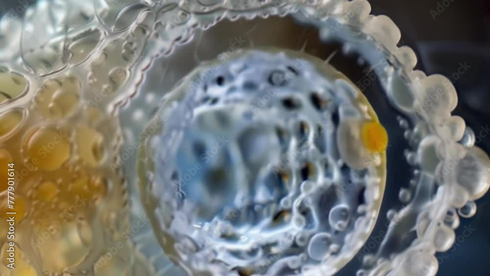 Poster a magnified view of a nematode egg with a textured outer surface and a clear developing embryo visib