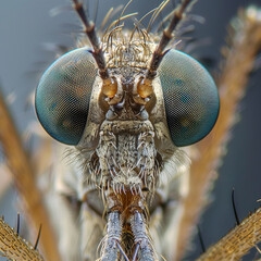 Mosquito resting surrounded by vibrant green macro detail can cause dengue hemorrhagic fever