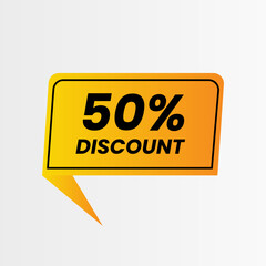 Yellow sticker with the word Discount.