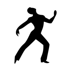 Fototapeta na wymiar silhouette of a dancing man