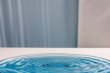 Product packaging mockup photo of water ripples, studio advertising photoshoot