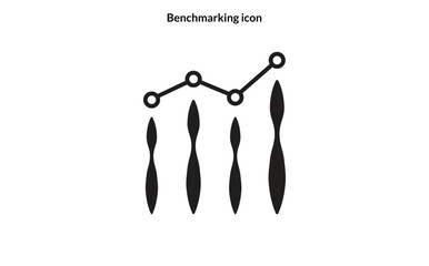 Benchmark measure icon in flat style design isolated on white background.