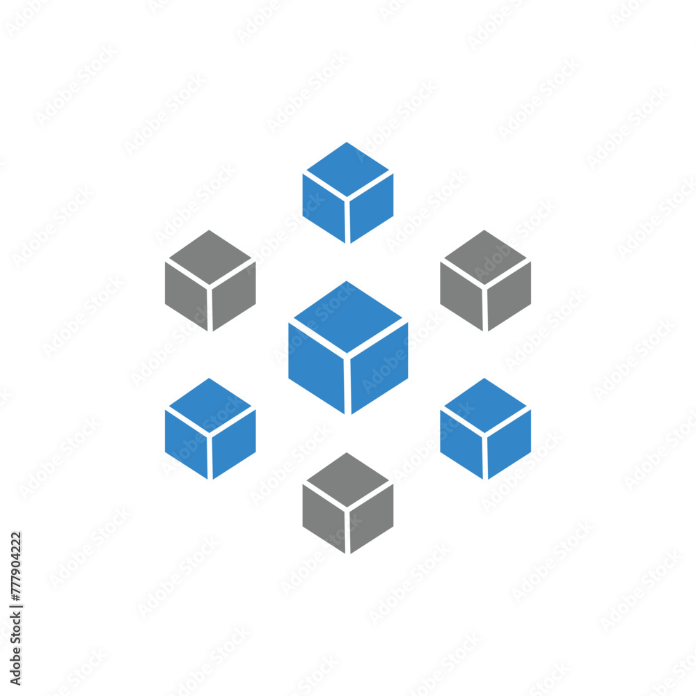 Poster flat blockchain icon symbol vector illustration.