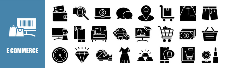 E Commerce icon set for design elements	