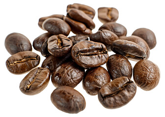 Obraz premium A pile of coffee beans, cut out - stock png.