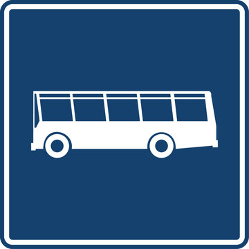 paradero de buses, se&ntilde;al color azul, pictograma, informativa, servicios generales, rectangular, rectangular informativo, icono, vector, azul, s&iacute;mbolo, informaci&oacute;n, silueta, ilustraci&oacute;n, se&ntilde;ales, image