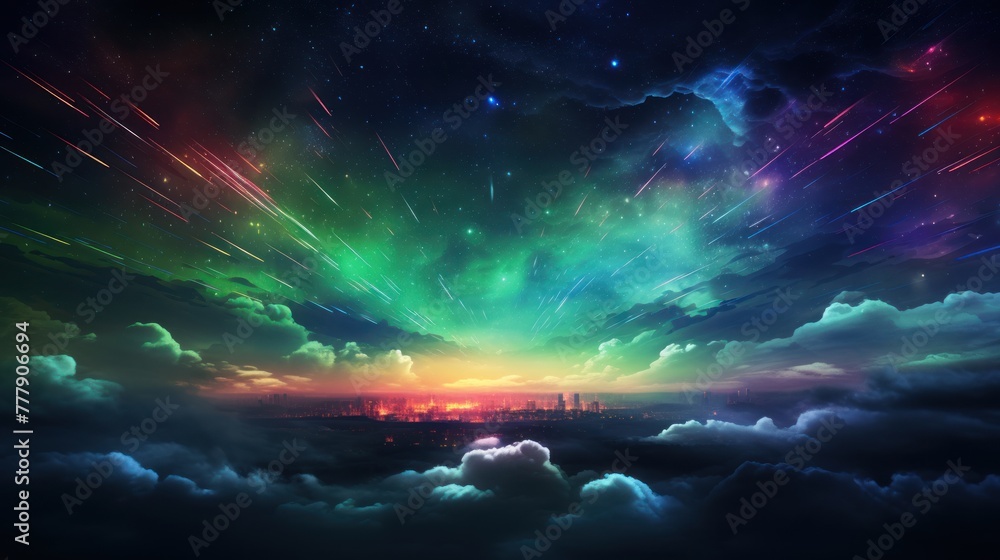 Canvas Prints digital aurora, witnessing abstract phenomena in the technological sky