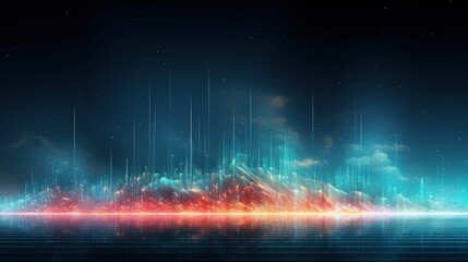 Obraz premium Digital Aurora, Witnessing Abstract Phenomena in the Technological Sky