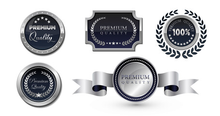 Luxury premium quality badge collection set. - obrazy, fototapety, plakaty
