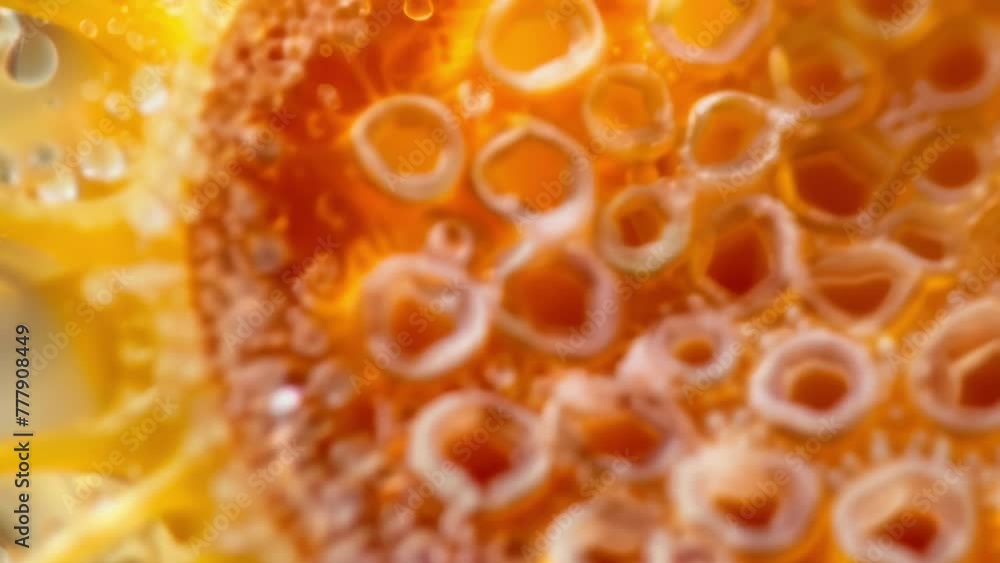 Poster a crosssection of a pollen grain revealing its layered structure with a tough outer coat followed by