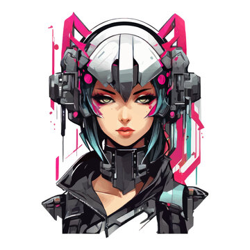 futuristic cyberpunk character design
