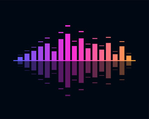 electronic audio sound equalizer bar background design