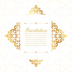arabic style golden floral background for creating greeting card
