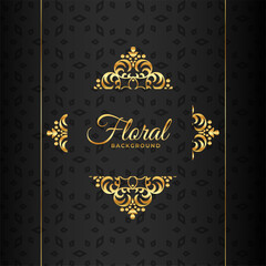 elegant and golden floral frame background with text space