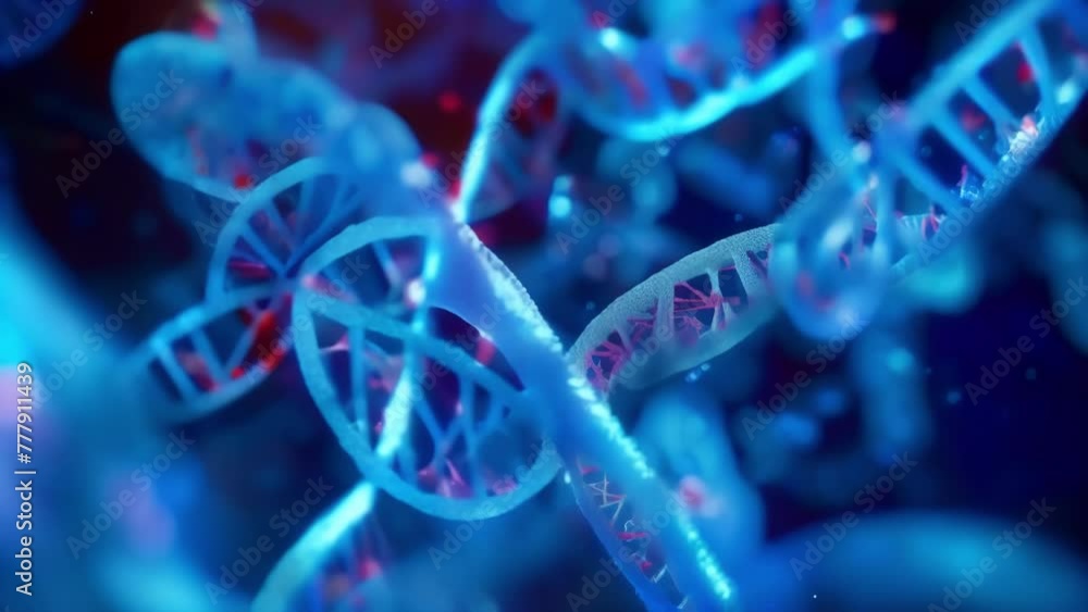 Poster a fluorescent image of a cell nucleus captures the complex web of chromosomes each one containing th