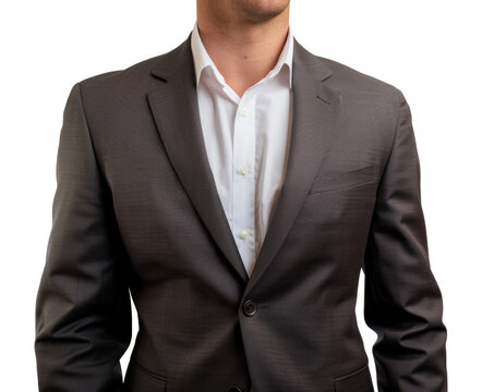 A man in a suit is wearing a white shirt - stock png.