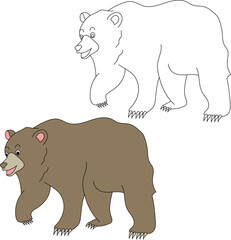Bear Clipart Set. Cartoon Wild Animals Clipart Set for Lovers of Wildlife.