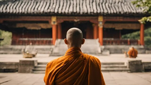 A monk in a temple