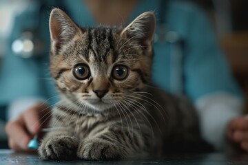 Cat at veterinary clinic