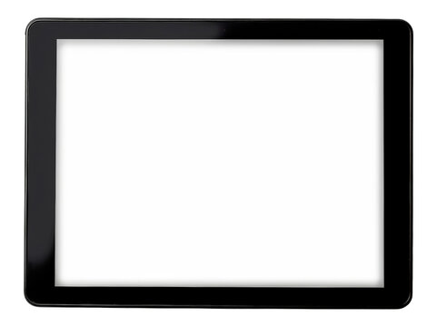 A black tablet, cut out - stock png.