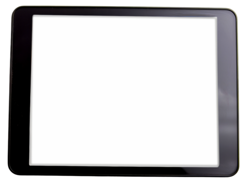 A black tablet, cut out - stock png.