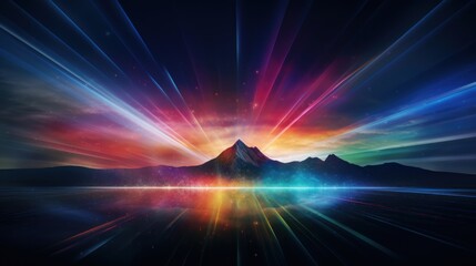 Fototapeta na wymiar Digital Aurora, Witnessing Abstract Phenomena in the Technological Sky