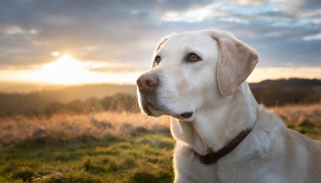 white labrador breed dog portrait