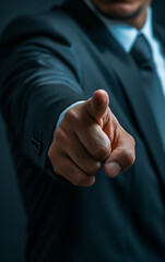 Businessman pointing with finger