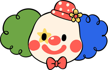 Playful Clowncore clown Cartoon Cute and Vibrant Doodle Drawing