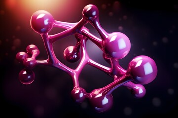 Captivating D of a Vibrant Pink Molecular Model Showcasing Scientific Innovation and Discovery