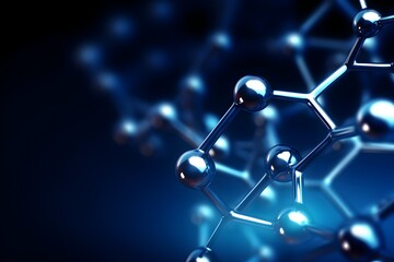 Detailed Molecular Structure of Futuristic Nanotechnology Graphene Compound in Panoramic Medical Background