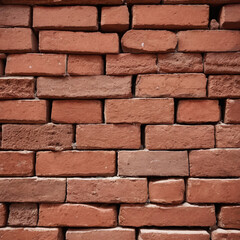 Fototapeta premium Red, orange or brown normal color brick wall. Texture brick wall panoramic texture wallpaper background.