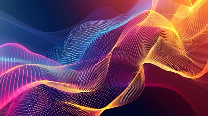 Fototapeta premium Colorful Abstract Technology Wave Graphic Background