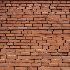 Obraz premium Red, orange or brown normal color brick wall. Texture brick wall panoramic texture wallpaper background.