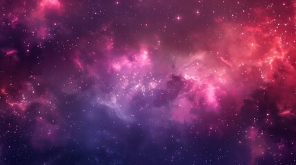 Galaxy Outer Space Starry Sky Purple Red Abstract Star Pattern Futuristic Nebula Background - obrazy, fototapety, plakaty