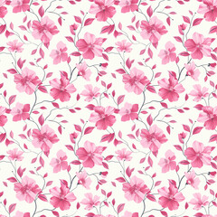 Floral pink color, Beautiful form natural, seamless pattern.