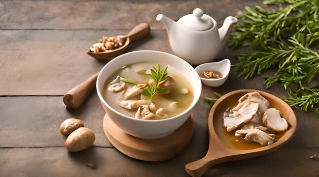 Gourmet Delicacy: Tea Tree Mushroom Chicken Soup