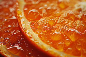 Close-up of slice orange juicy.