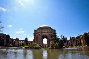 Fototapeta na wymiar The Palace of Fine Arts by its Lagoon on a Summer Day - San Francisco, California