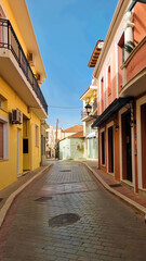 prevezza city alleys seitan pazar area in spring greece